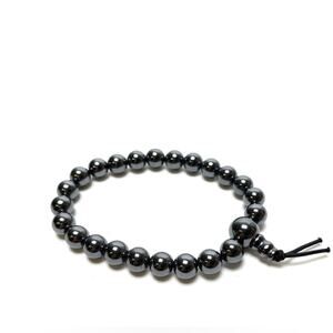 Power Hematite Gemstone Bracelet Metallic Black Fashion Costume Gemstone